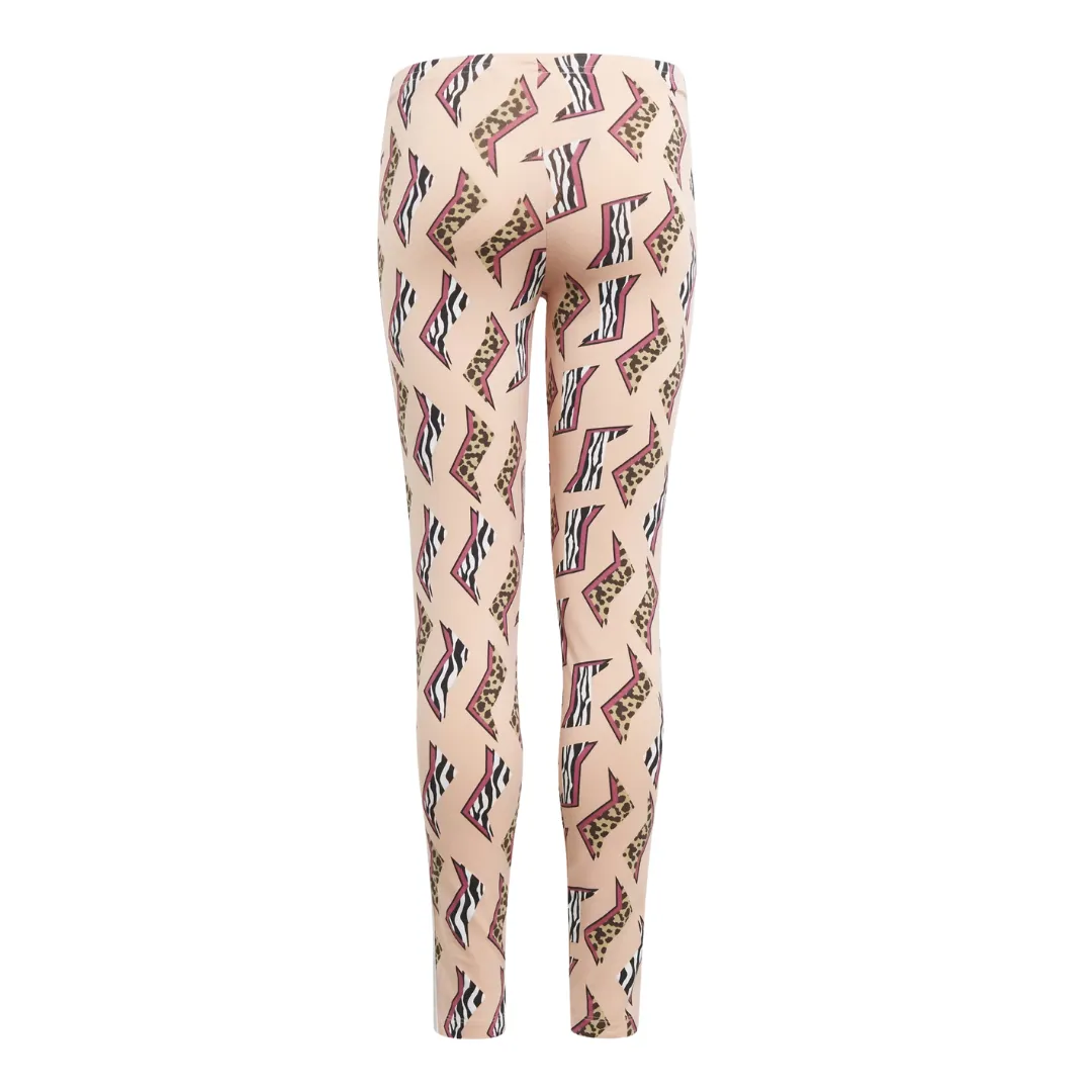 Adidas - Kid's Originals Allover Print Leggings - Glow Pink / Multicolor / White
