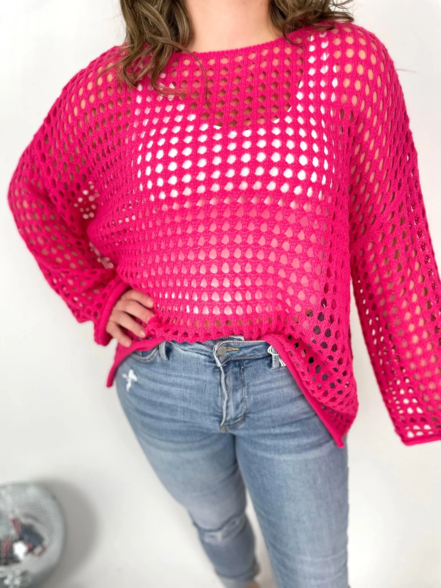 Airy Style Sweater in Fuchsia