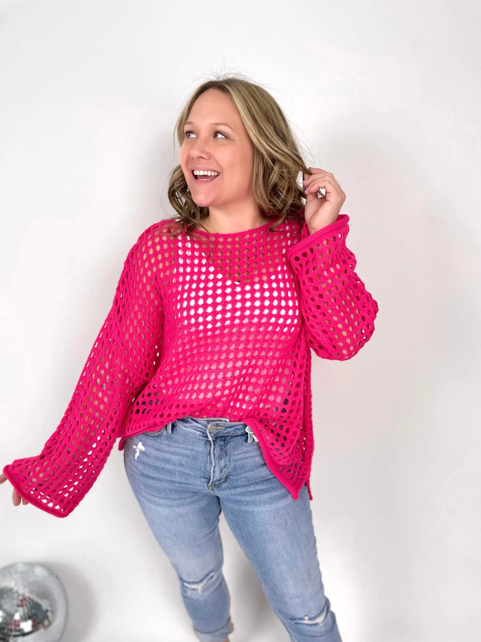 Airy Style Sweater in Fuchsia