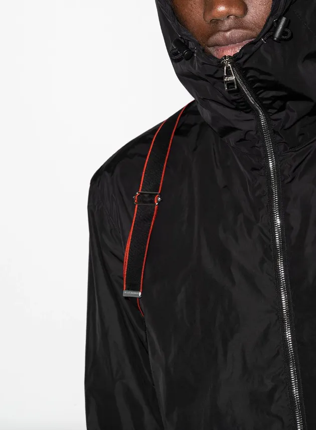 Alexander McQueen harness logo tape jacket