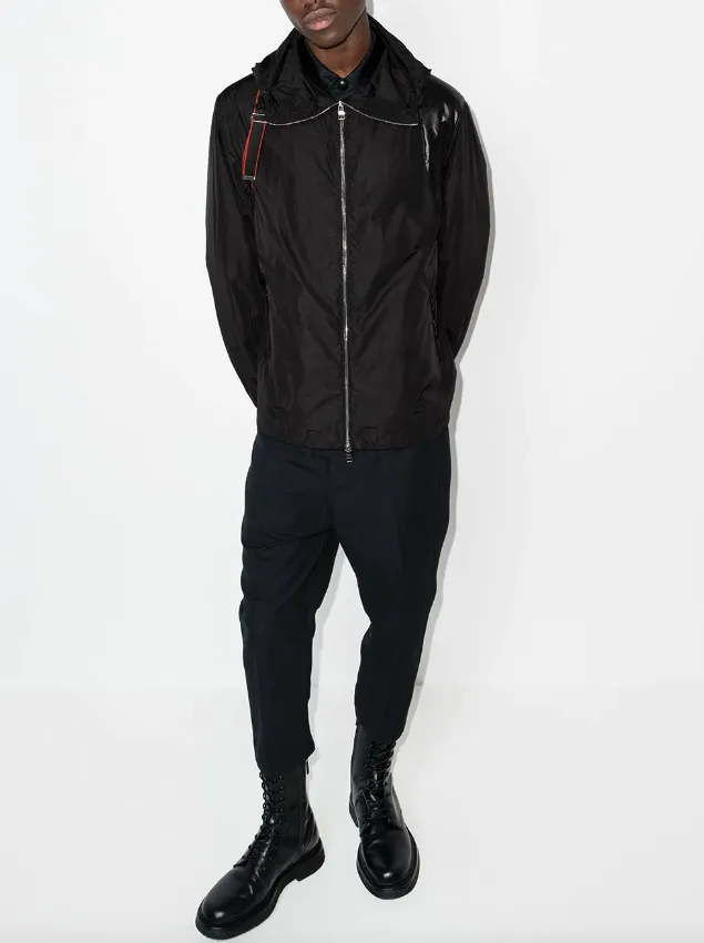 Alexander McQueen harness logo tape jacket
