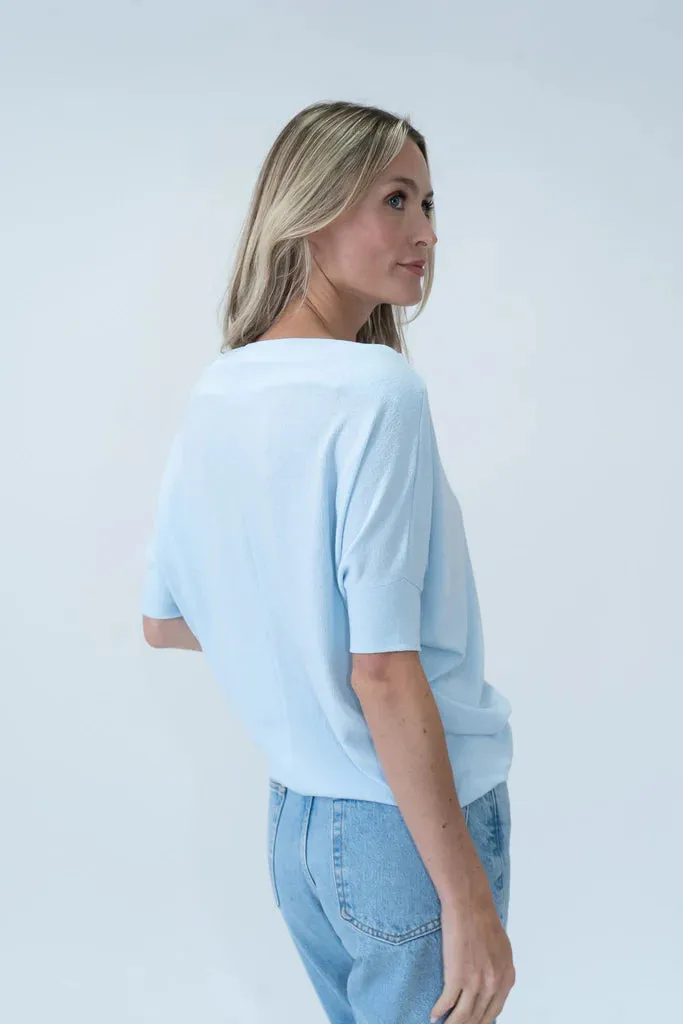 Anywhere Top Short Sleeve Airy Blue