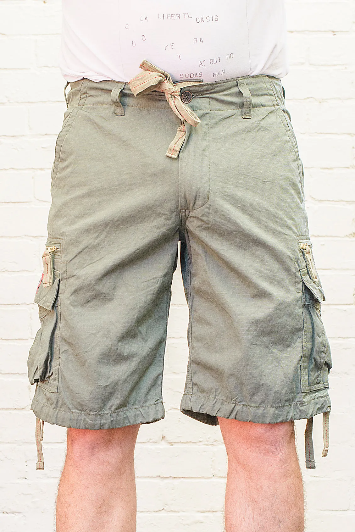 Army Green Longer Length Molecule 55001 Lightweight Cargo Shorts