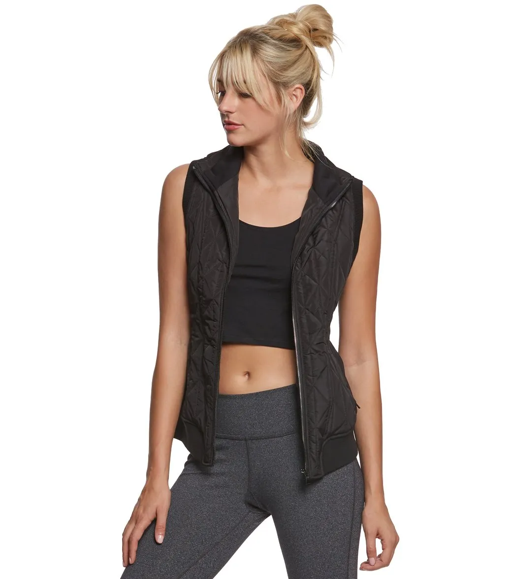 Betsey Johnson Performance Hybrid Rib Trim Quilt After Yoga Vest