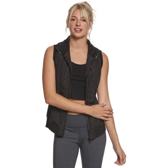 Betsey Johnson Performance Hybrid Rib Trim Quilt After Yoga Vest