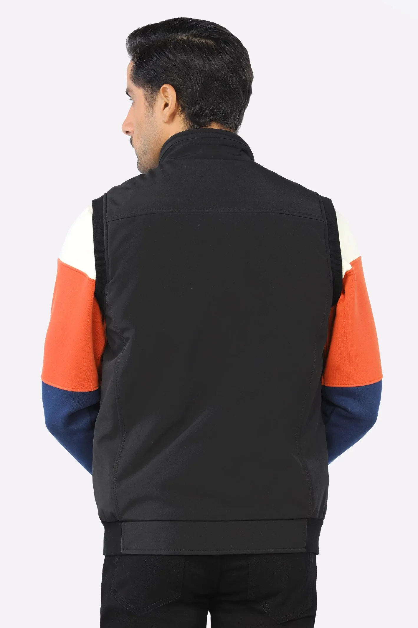 Black Sleeveless Quilted Jacket