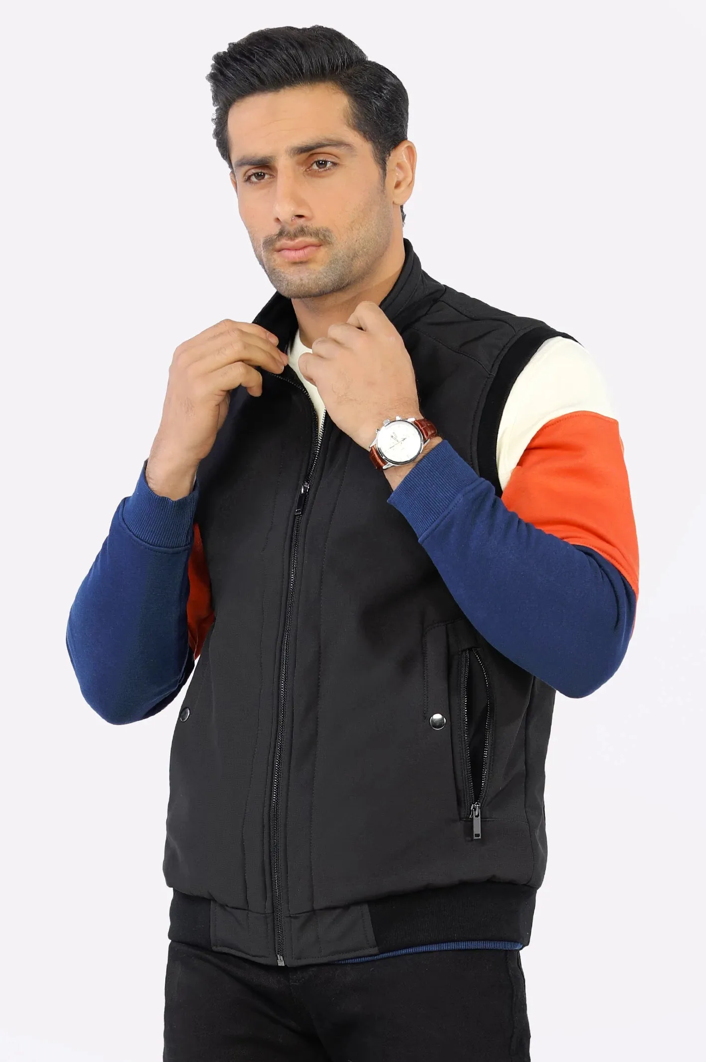 Black Sleeveless Quilted Jacket