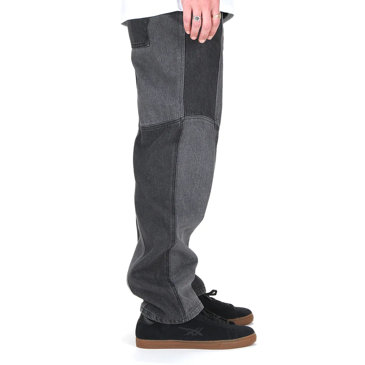 Blocked Relaxed Denim Pants