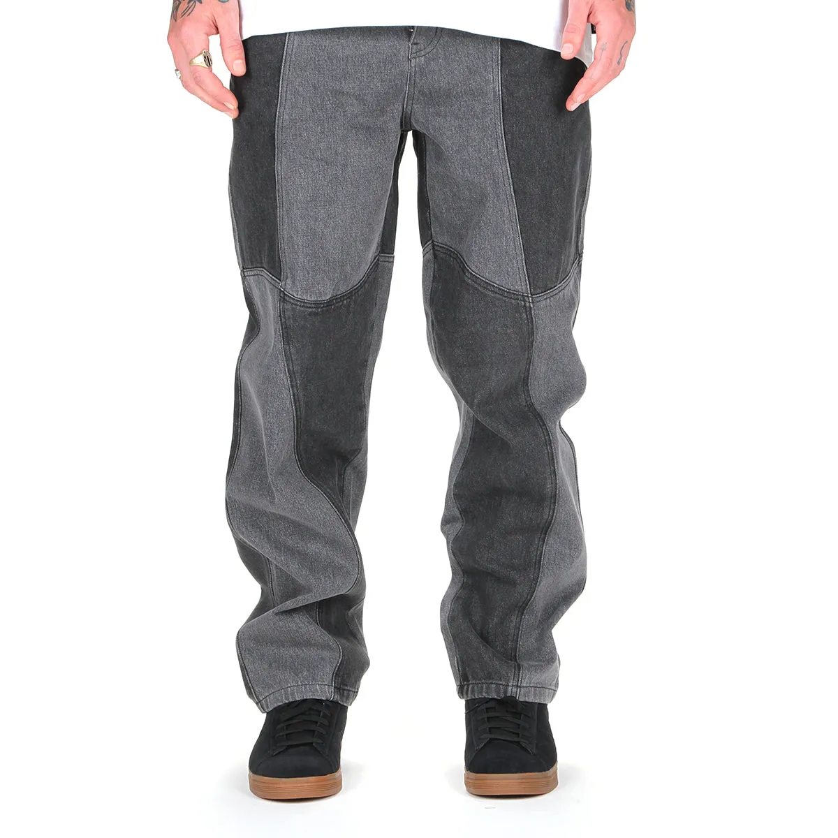 Blocked Relaxed Denim Pants