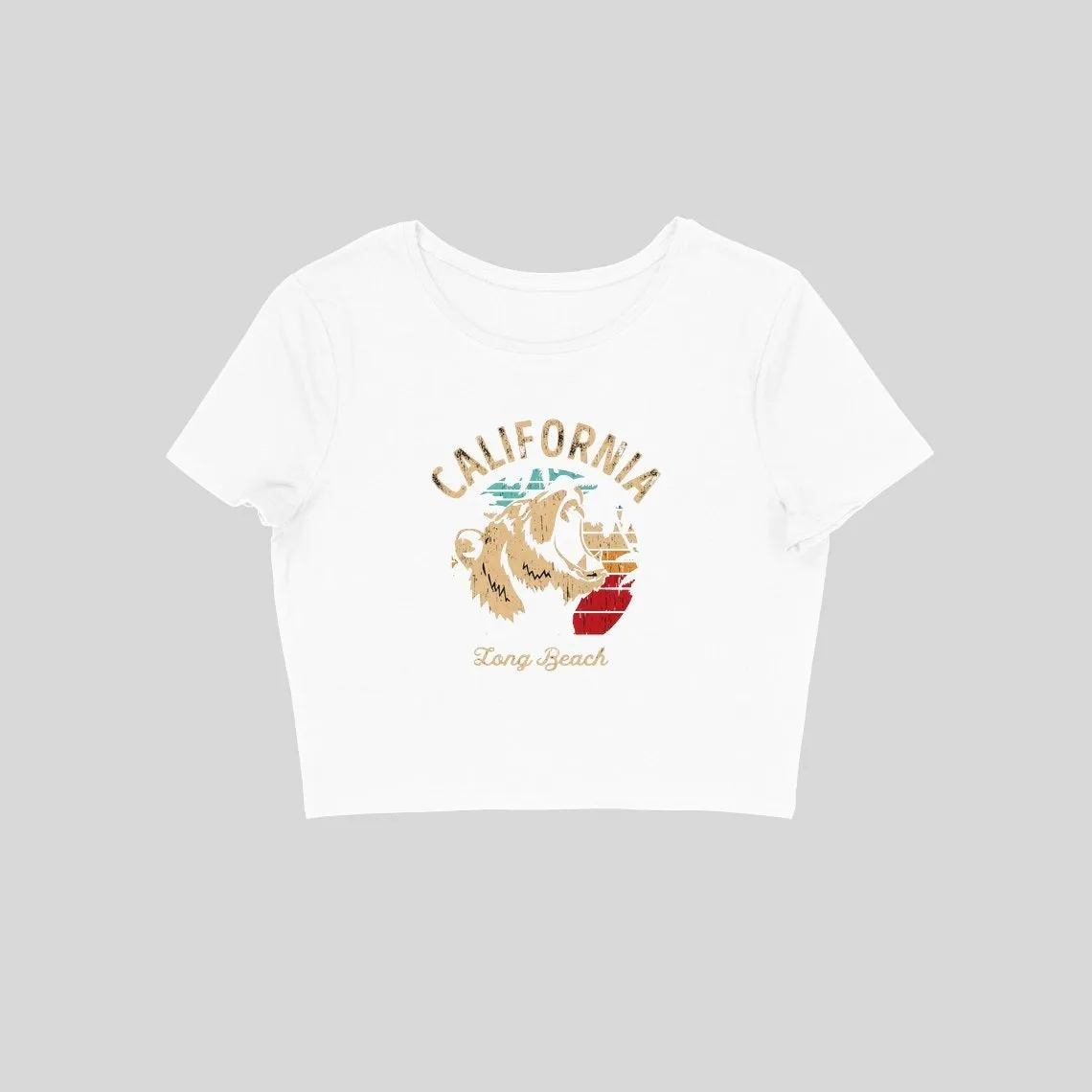 California Long Beach Design Crop Top