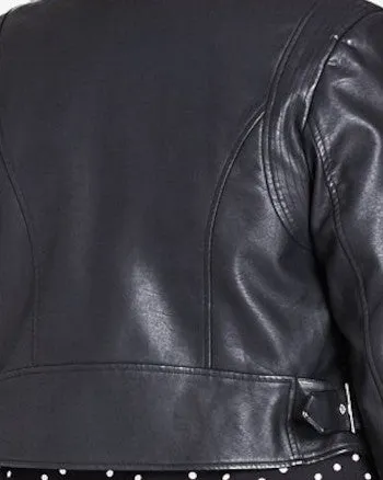 City Chic Women's Plus Cropped Faux Leather Moto Jacket Black Size 22W | Black