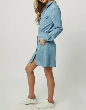 CLAIRE LONG SLEEVE DRESS AIRY BLUE