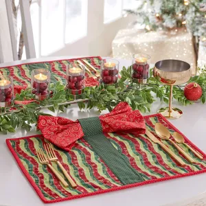 Coats & Clark Sewing Bow Tie Quilted Placemats Sparkle With Metallic Thread