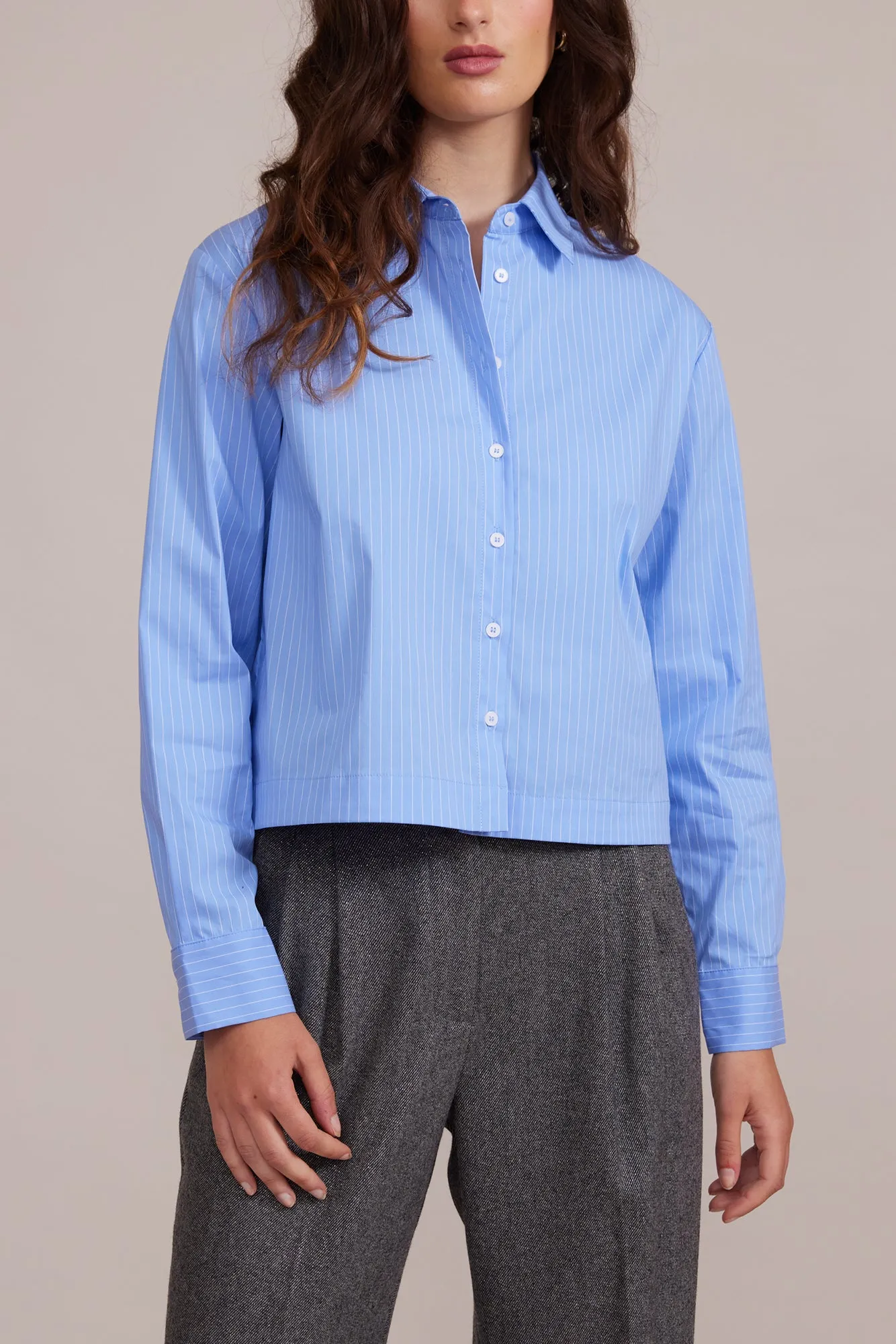Enzo Button Up Top - Blue