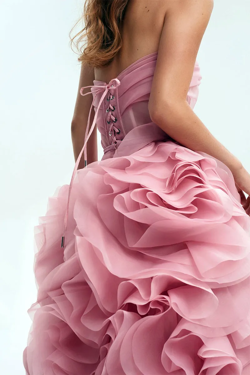 Evening Icon Tulle Trendy Strapless Maxi Dress
