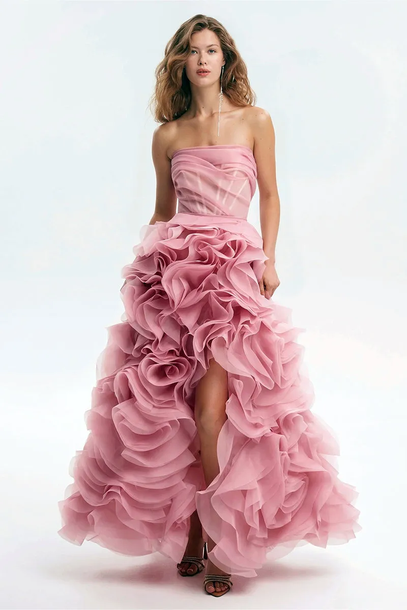 Evening Icon Tulle Trendy Strapless Maxi Dress