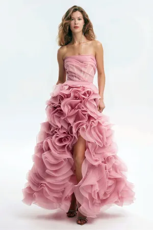 Evening Icon Tulle Trendy Strapless Maxi Dress