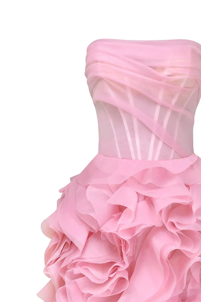 Evening Icon Tulle Trendy Strapless Maxi Dress