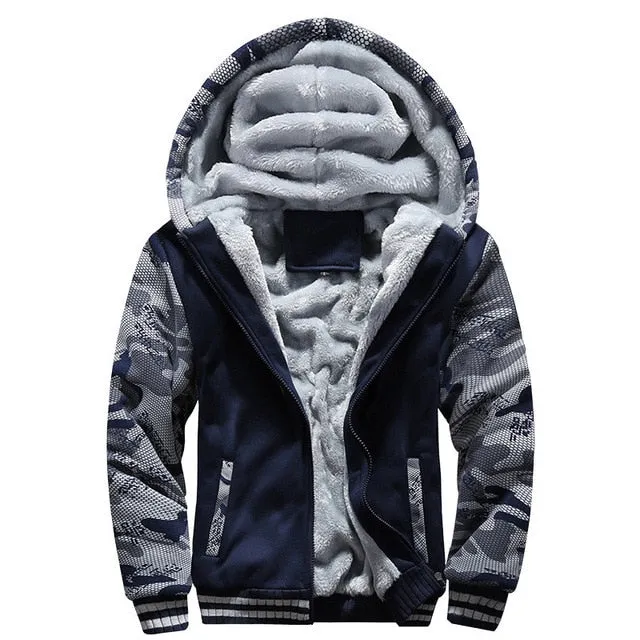 FGKKS Hoodies Men Fleece Hooded Casual Winter Fashion Brand Thickened Warm Coat Male Sweatshirts Coat Zipper Hoody Man's