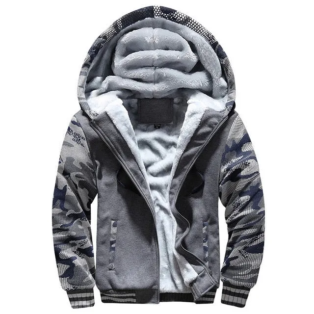FGKKS Hoodies Men Fleece Hooded Casual Winter Fashion Brand Thickened Warm Coat Male Sweatshirts Coat Zipper Hoody Man's