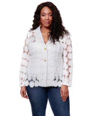 Floral Crochet Jacket | WHITE