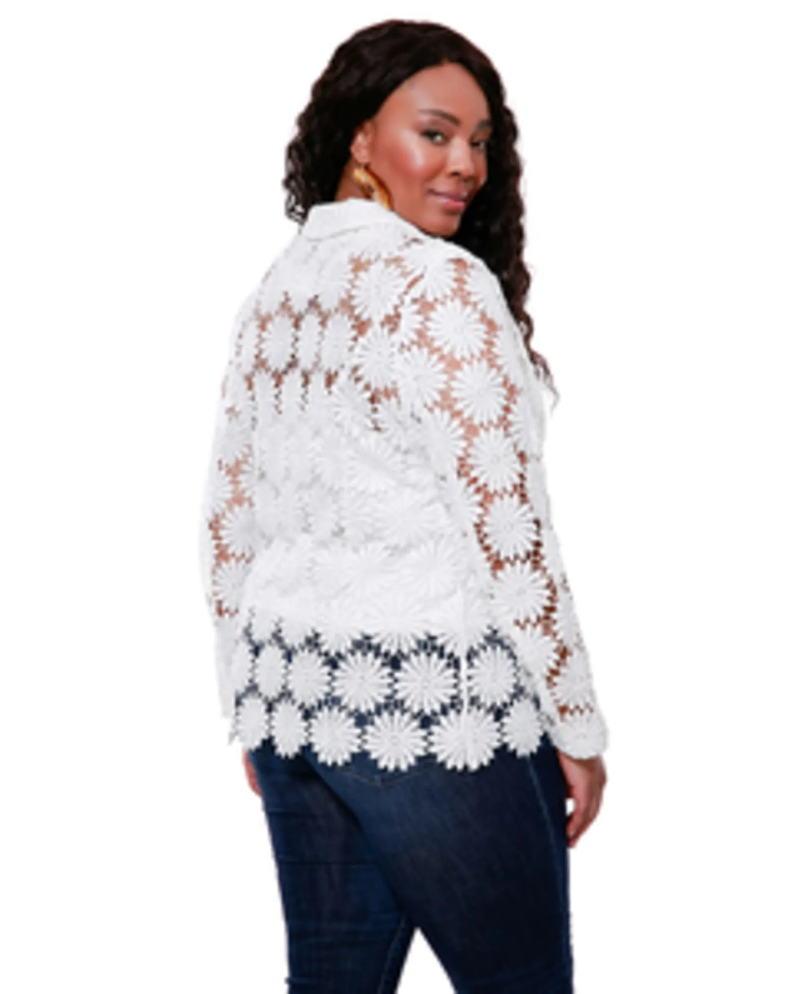 Floral Crochet Jacket | WHITE