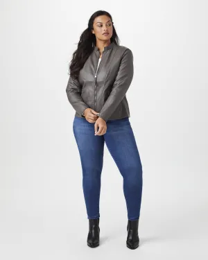 Freesia Faux-Leather Jacket | Charcoal Grey