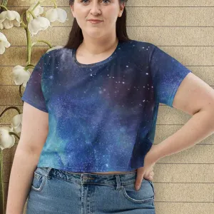 Galaxy Print Crop Top for Women's fashion, lioness-love