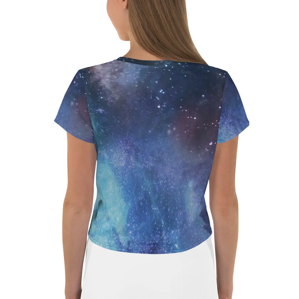 Galaxy Print Crop Top for Women's fashion, lioness-love