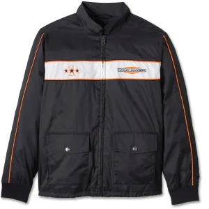 Harley-Davidson Women's Three Stars Zip-Up Long Sleeve Coaches Jacket, Black 97406-25VW