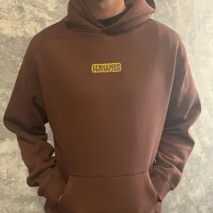 HAWKS BUBBLE PRINT HOODIE: CHESTNUT BROWN