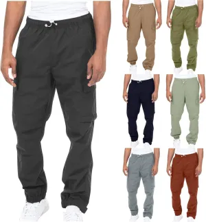 Hiking Cargo Pants for Men Casual Loose Straight Leg Joggers Lightweight Cotton Cargo Sweatpants