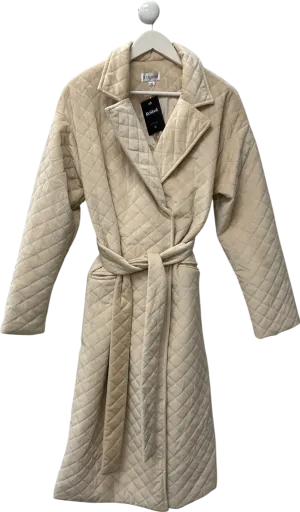 In The Style Beige Quilted Belted Coat UK 10
