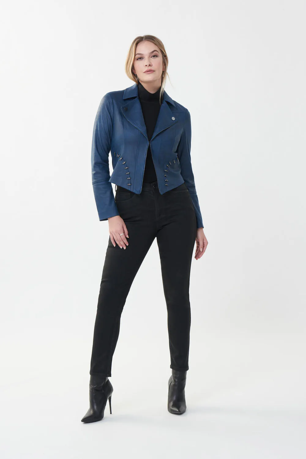 Joseph Ribkoff Nightfall Leatherette Jacket Style 223914