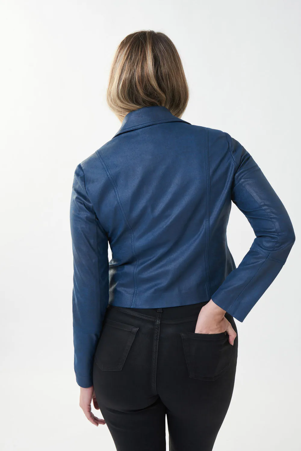 Joseph Ribkoff Nightfall Leatherette Jacket Style 223914