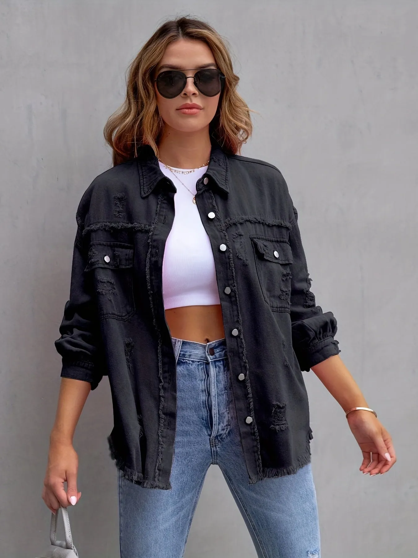 Judy - Ripped Denim Jacket