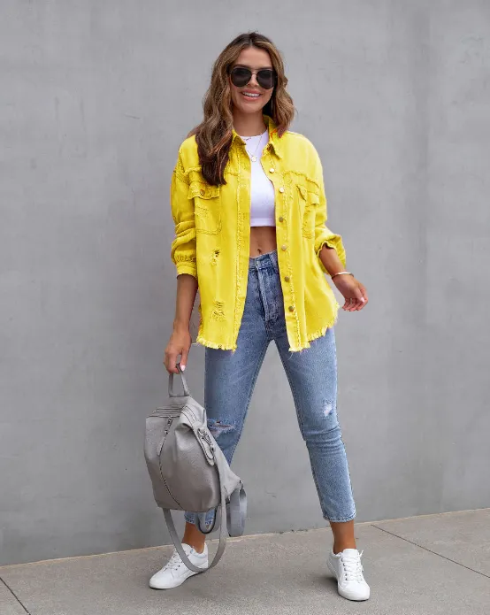 Judy - Ripped Denim Jacket
