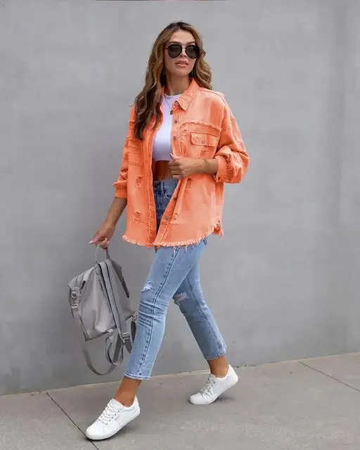 Judy - Ripped Denim Jacket
