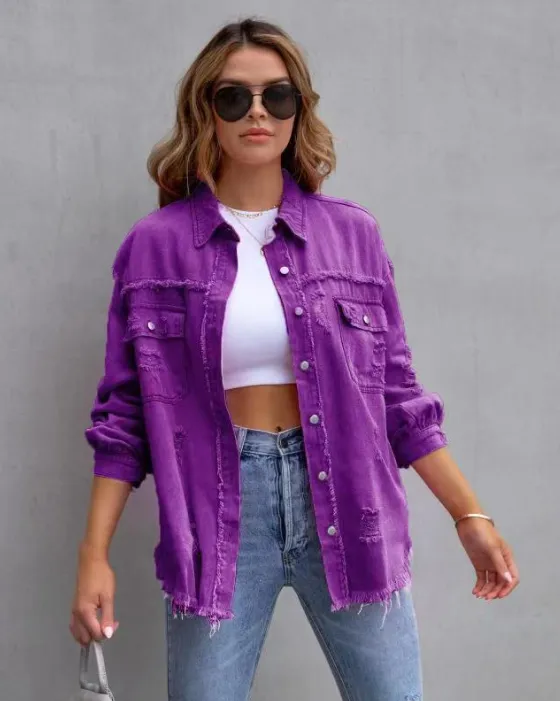 Judy - Ripped Denim Jacket