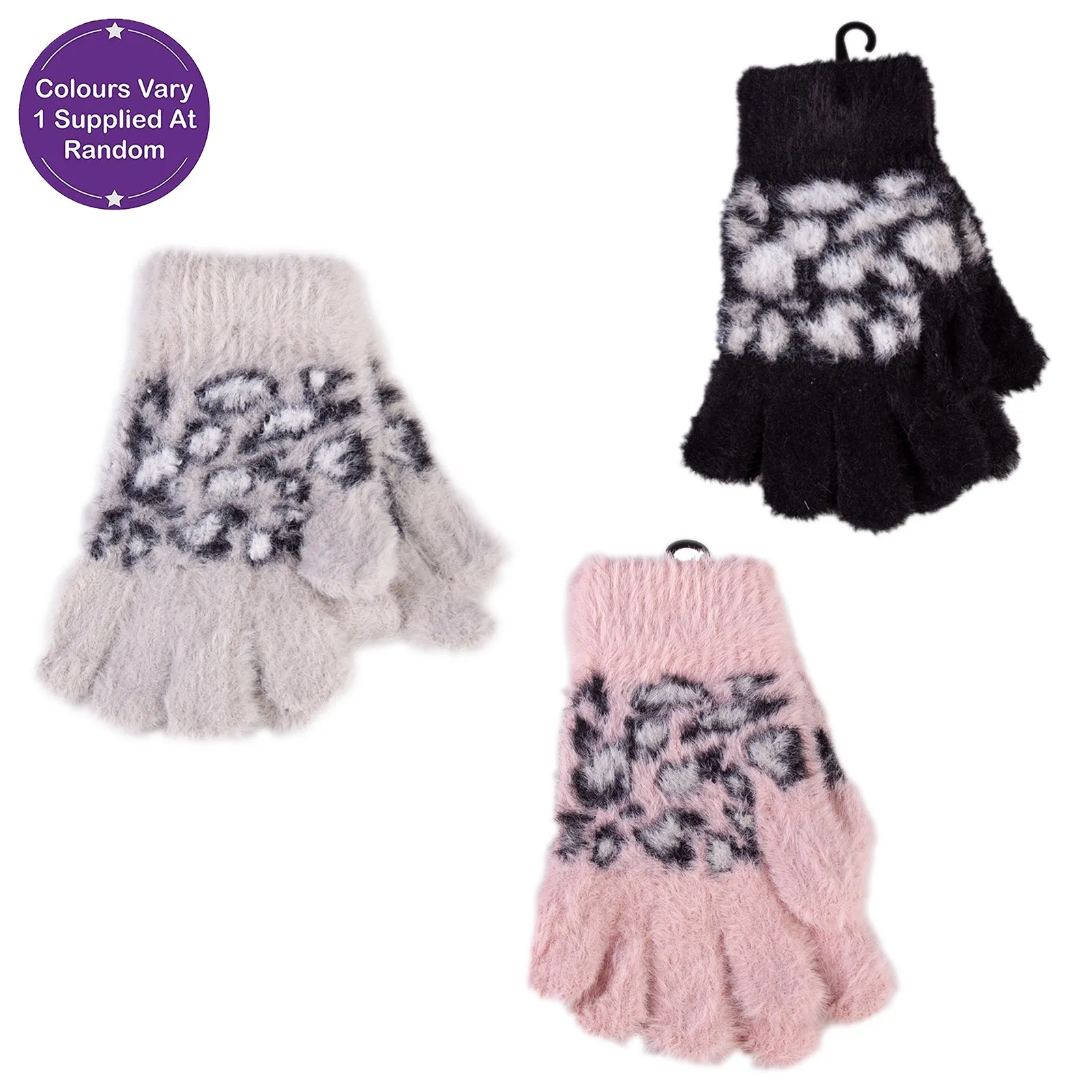 Ladies Leopard Print Soft Gloves