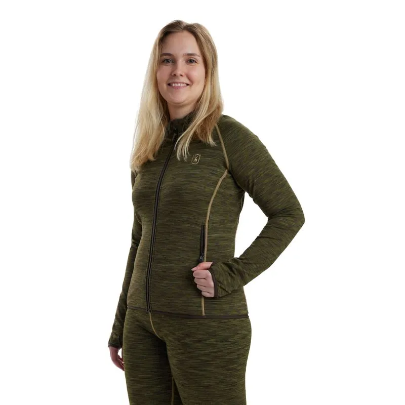 Lady Insulated Fleece In Green Melange