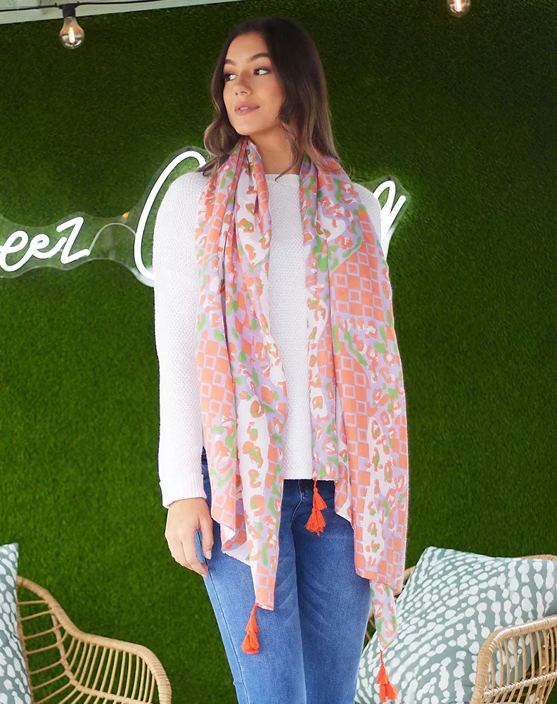 Lilac Coral Tassel Scarf