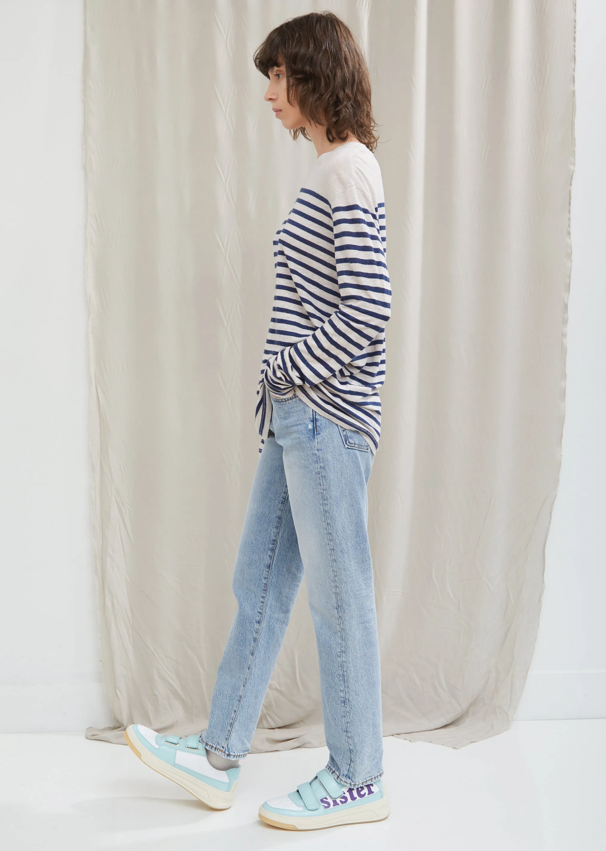 Long Sleeve Linen Stripe Tee