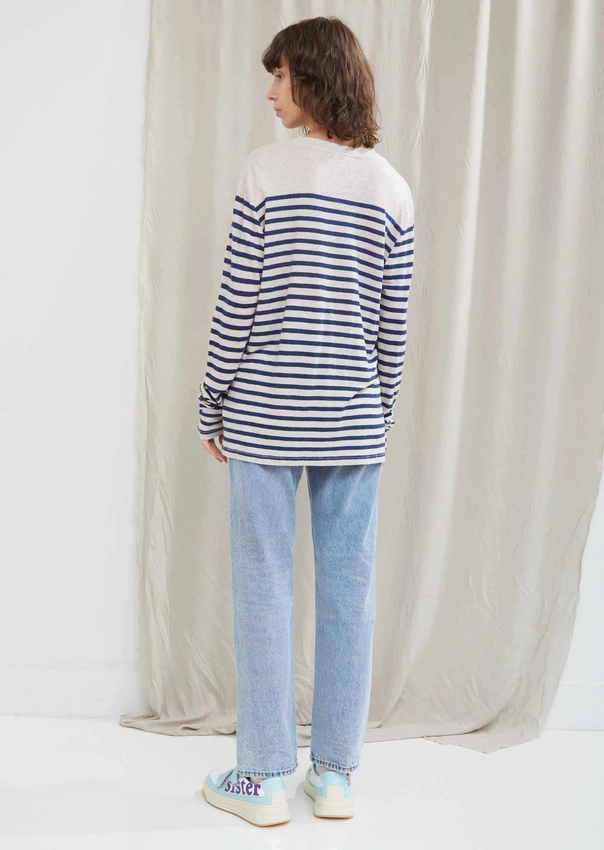 Long Sleeve Linen Stripe Tee