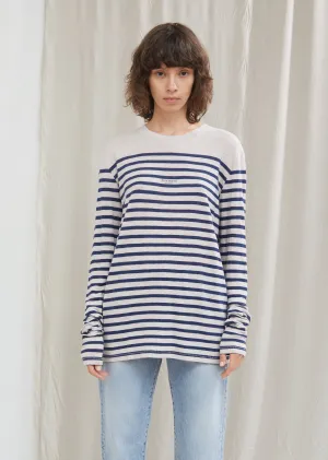 Long Sleeve Linen Stripe Tee