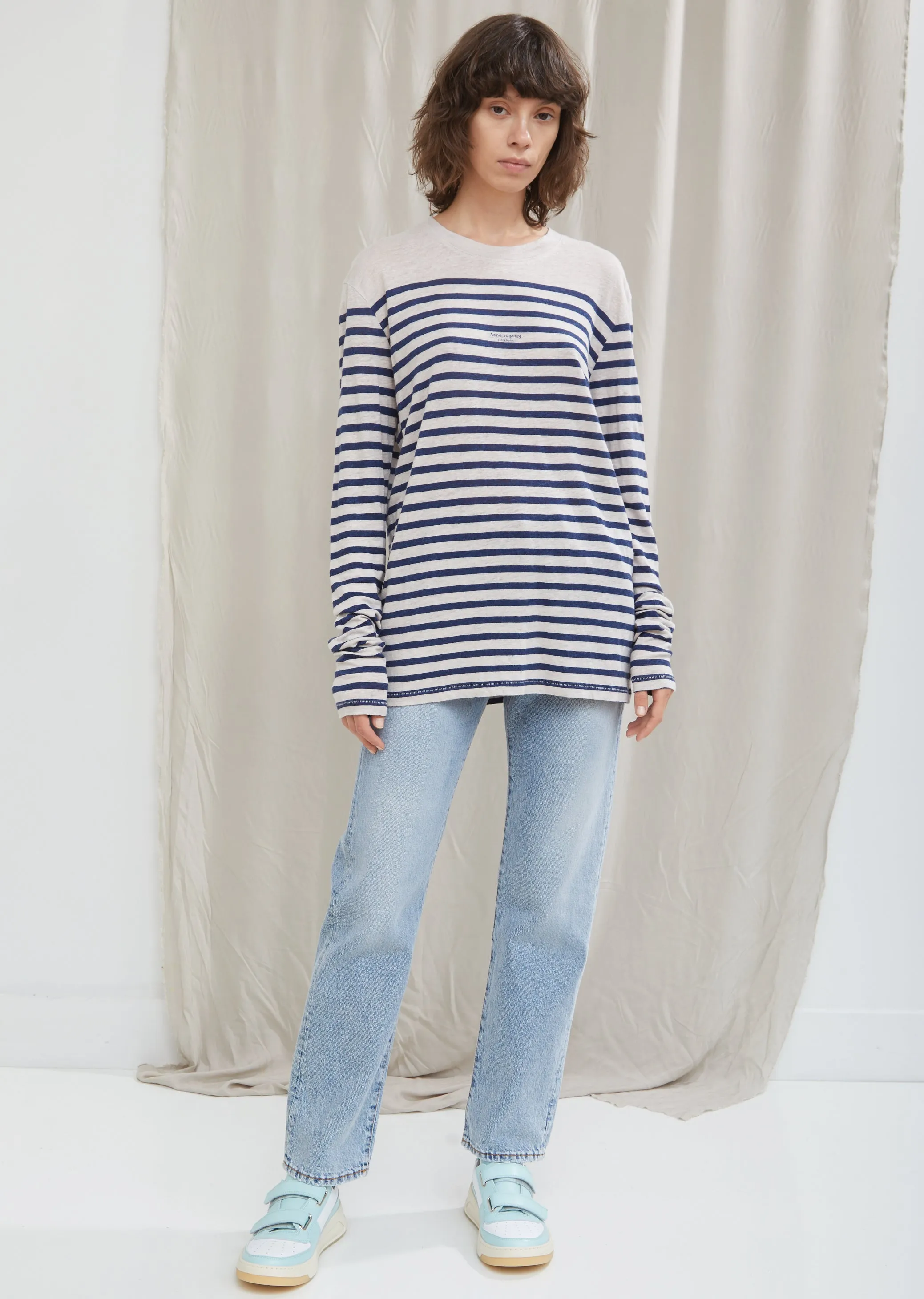 Long Sleeve Linen Stripe Tee