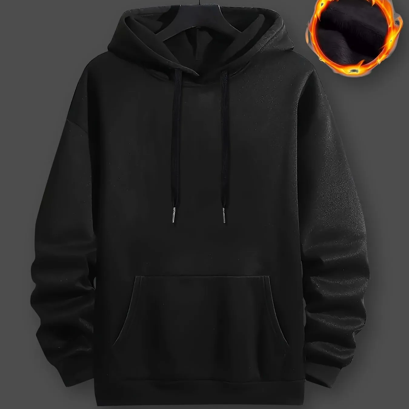 [Long Sleeve Warm Hoodie] Men's Fashion Hoodie with Kangaroo Pocket - Casual Drawstring Pullover, Long Sleeve, Warm