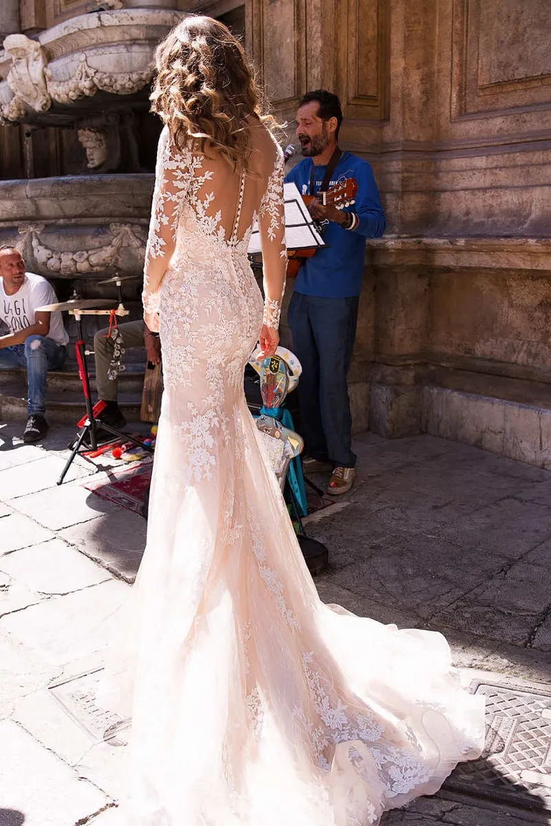 Maggie Long Sleeve Trendy Mermaid Wedding Dress