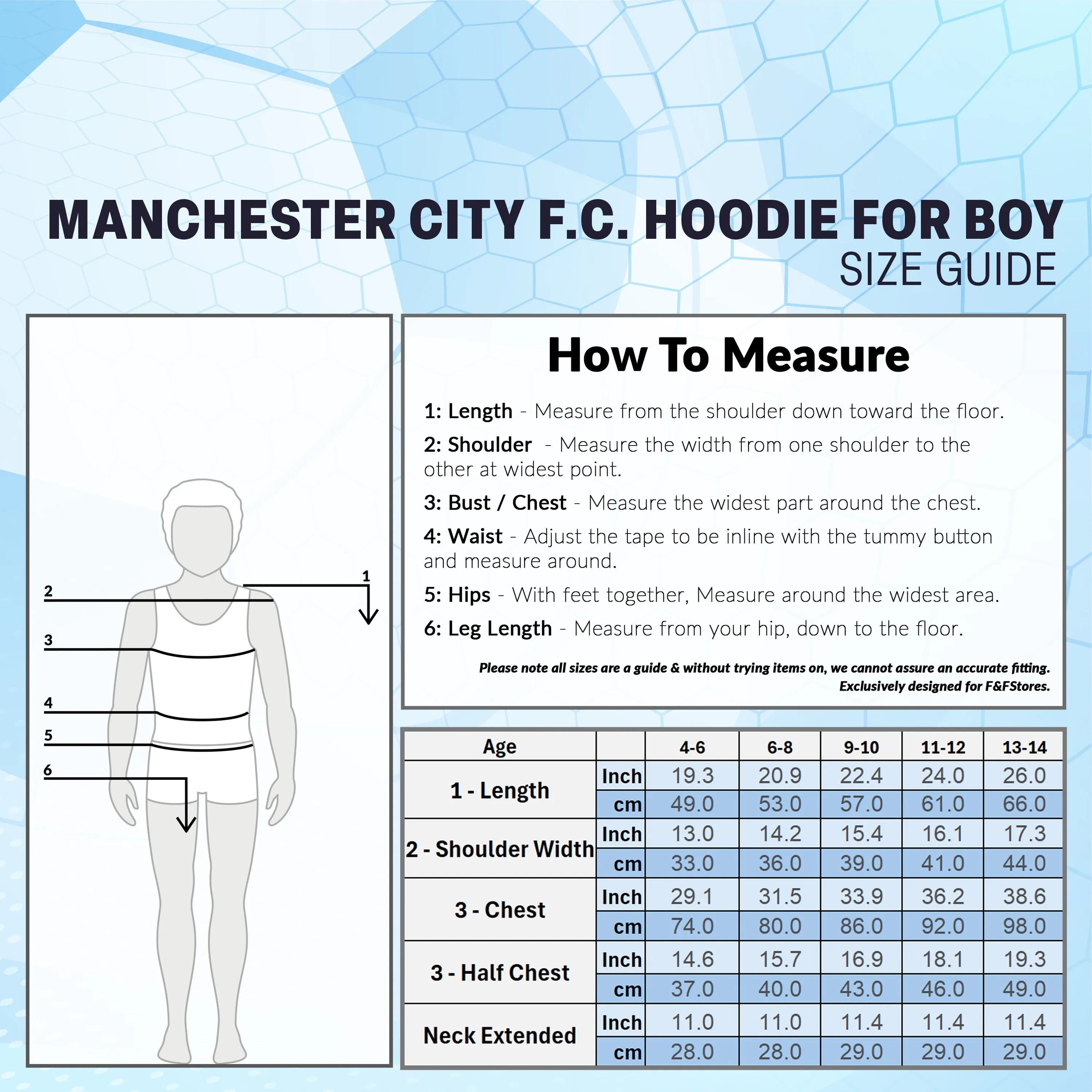 MANCHESTER CITY F.C. Boys Hoodie Teenagers Warm Hooded Sweatshirt Man City Gifts