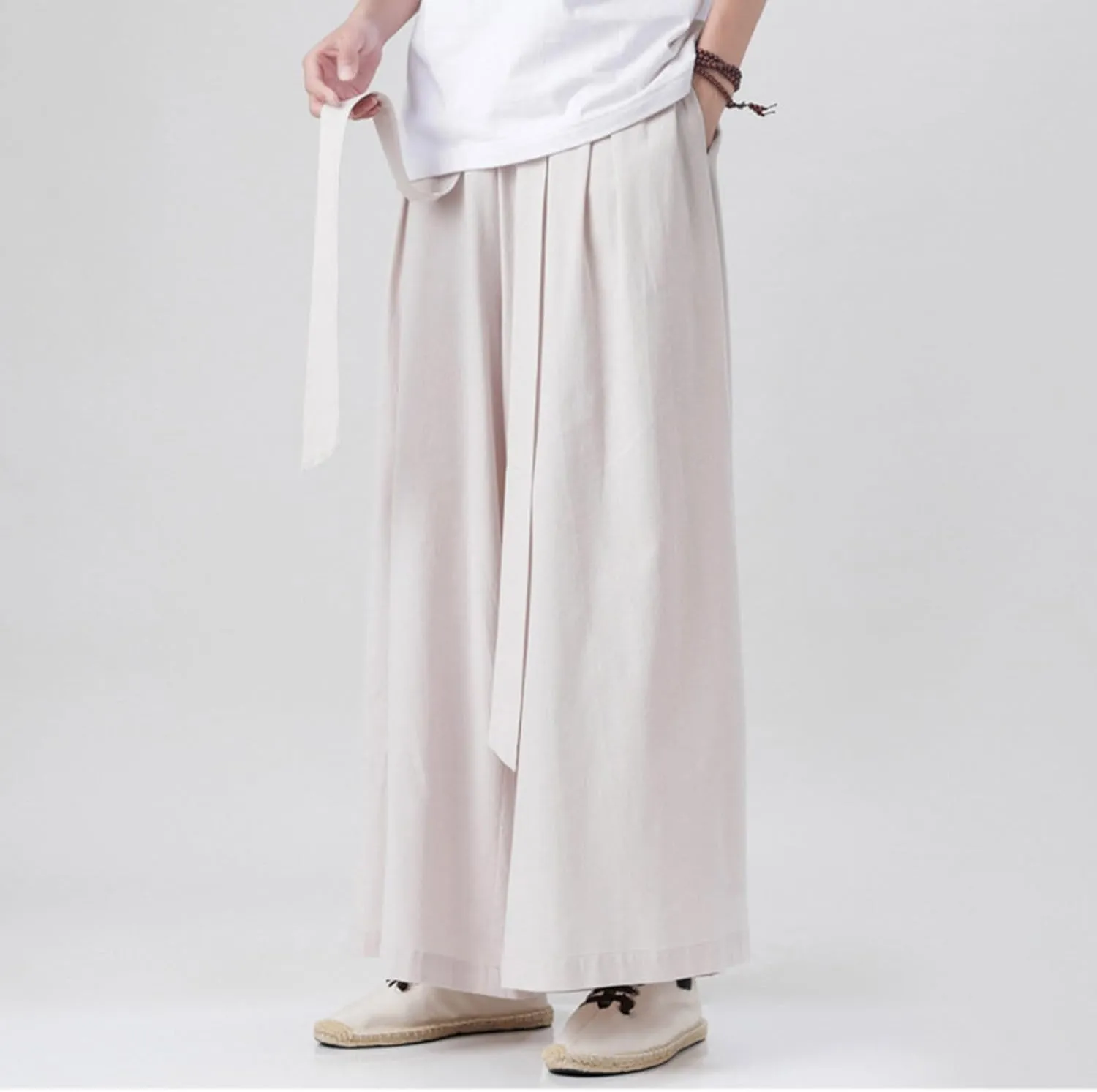 Mens Hippie Pants Ninja Baggy Casual Comfy Lounge Linen Men Y2k Aesthetic Trousers for Wear Trouser